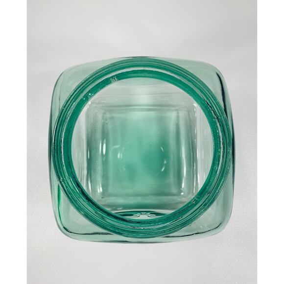 Vintage GREEN Glass Flour Storage Kitchen Container with Lid - Picture 6 of 8